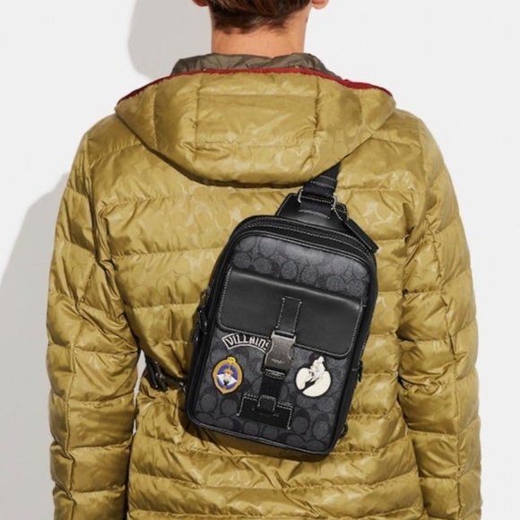 NWT Coach Disney X Coach Track Pack In Signature Canvas With Patches CC113 - Picture 1 of 11